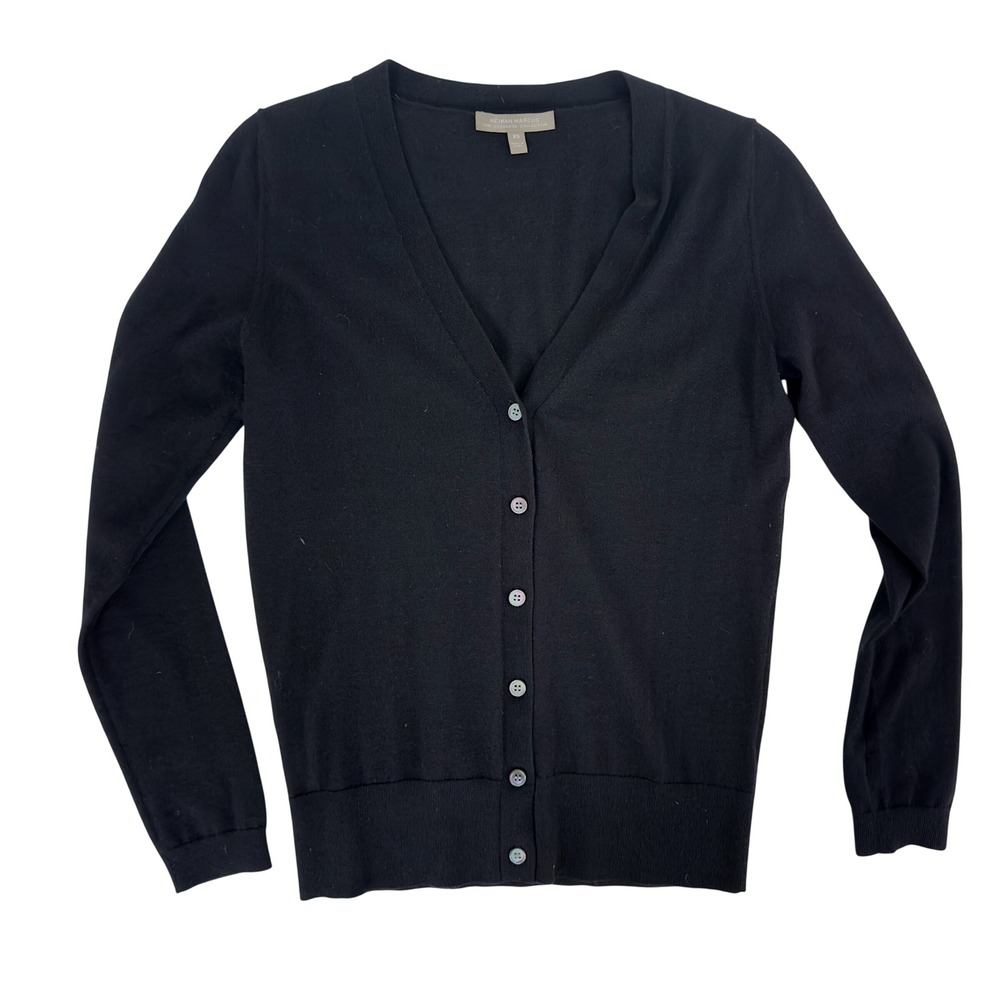 90s/00s Neiman Marcus Cardigan Black 100% Cashmere XS